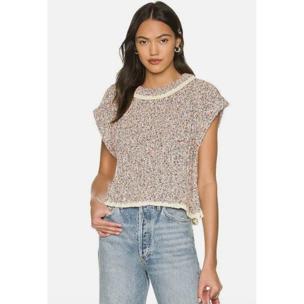 Free People Desert Heat Sweater Vest Women S Multi Color Excellent‎ Chunky Knit